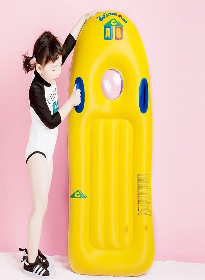 VishBin Inflatable Boogie Board for Kids, Portable Inflatable Surf Body Board with Handles, Lightweight Soft Body Board for Slip and Slide, Pools, Beaches, Swimming - Image 1